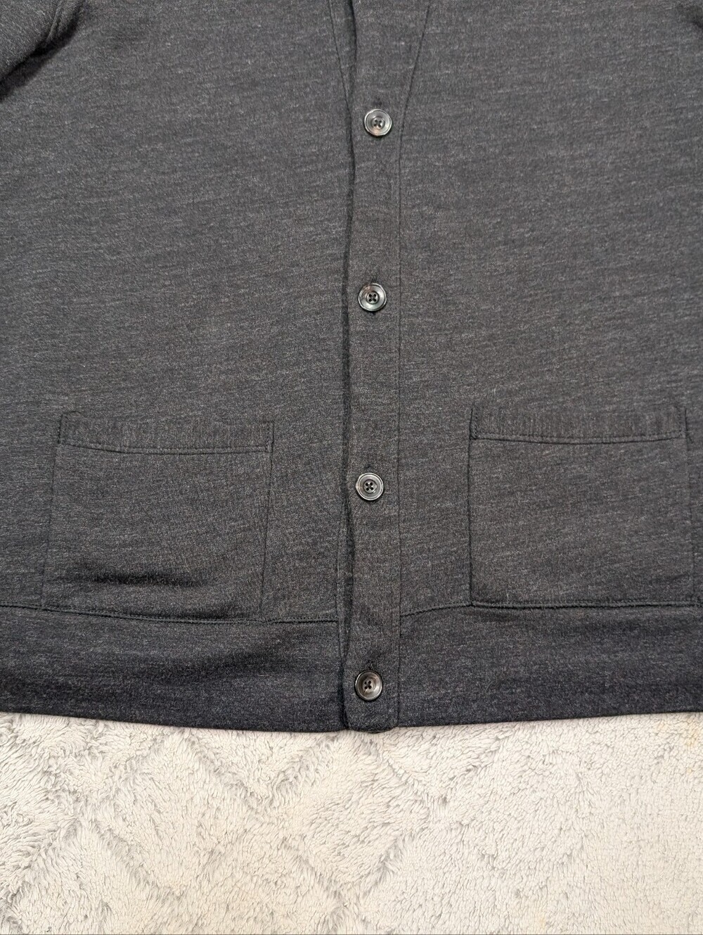 Polo Ralph Lauren Sweater Mens XL Gray Charcoal Shawl Cardigan Button Up Prep - Picture 3 of 7